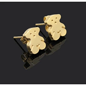 Korean fashion 750 gold boy earring crave bear earing jewelry