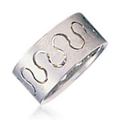 Most popular curve design titanium jerwerly silver