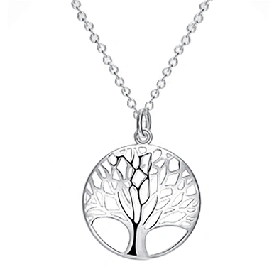 Fashion Tree Of Life Pendant 925 Sterling Silver Jewelry Necklace Set