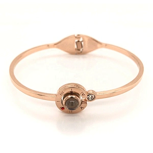 A gift for your girlfriend, stainless steel i love you 100 language bangle bracelet