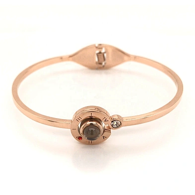 A gift for your girlfriend, stainless steel i love you 100 language bangle bracelet