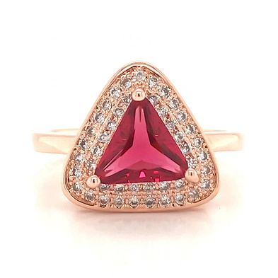 China Direct Supplier Triangle Unisex Silver Bijou Real Ruby Rings