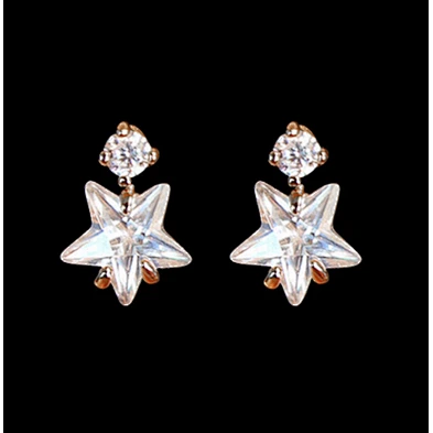 Star in star stone wholesale 925 silver ear piercing studs