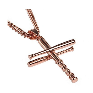 2019 men's charm pendant jewellery baseball bat cross necklace jewelry wholesale