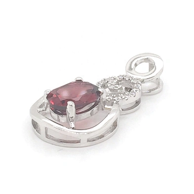Red Stone Bubble Gum Bead Necklace, 925 Silver Red Stone Pendant, Swirled Charm Red Gem Bubble Pendant