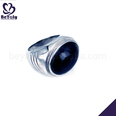 Cheap men finger stainless steel opal ring