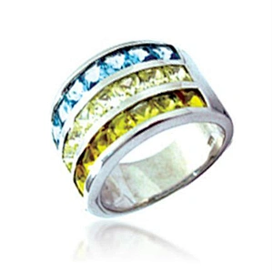 Natural cut artificial diamond stone jewelry emerald ring men