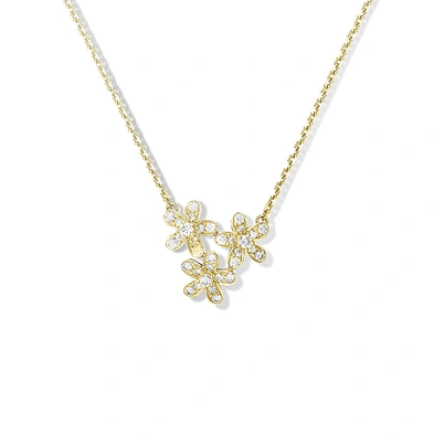 Hollow flower charm latest gold necklace chain model