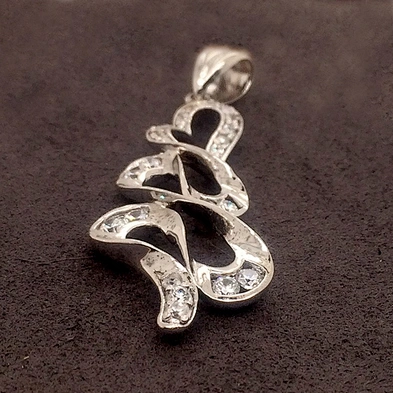 Special Big Flutter Heart Design Silver Necklace Pendant Wholesale