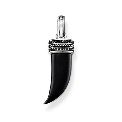 Decent tooth shape design wholesale black obsidian pendant