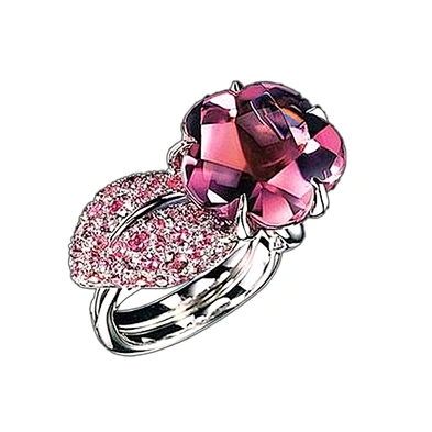Pink flower design wholesale silver 925 amber ring