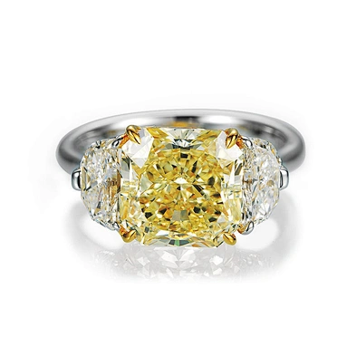 Graceful fancy gemstone silver bijoux glass engagement ring