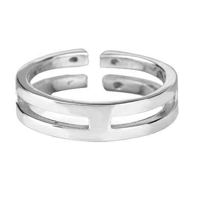 Wholesale simple oem design pipe cut stainless steel engraved ring