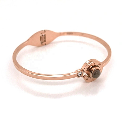 A gift for your girlfriend, stainless steel i love you 100 language bangle bracelet