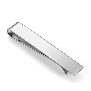Wholesale men's simple blank silver tie bar clip
