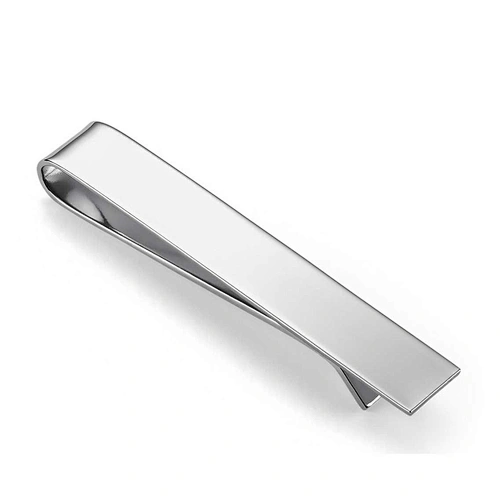 Wholesale men's simple blank silver tie bar clip