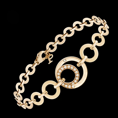 Circle design cz sterling silver gold plated bangle