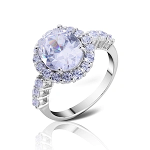 Fancy women cz flower stock engagement silver sun rings