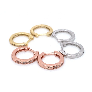 925 sterling silver cz cute small hoop fashion earrings wholesale