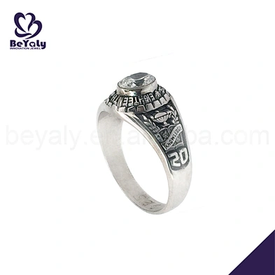 Refined blue cz china factory 316l stainless steel jewelry