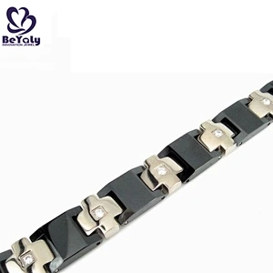 Cheap men's wooden enamel side cross bracelets
