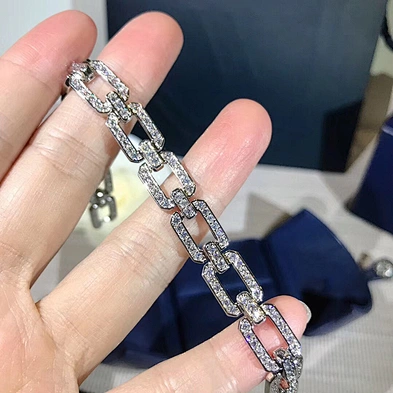 Mexican women pure white gold chain bracelet model