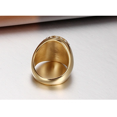 Custom design cubic zircon gold masonic wedding rings