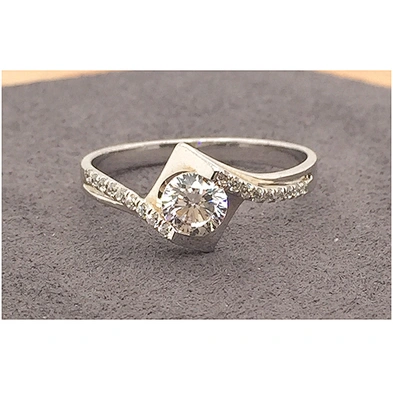 Simple design silver aaa cz moissanite ring