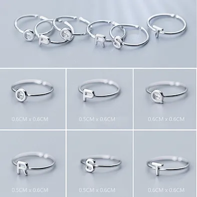 925 sterling silver alphabet s letter ring with jewelry design