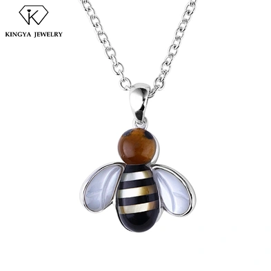 Mother Of Pearl Pendant Necklace Jewelry Shell, Sterling Silver Opal Pendant Honey Bee