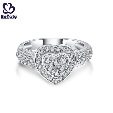 Silver jewelry aaa zircon heart wedding 5925 silver ring diamond