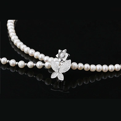 Fashion custom silver women beads chain choker necklace pearl pearls jewelry