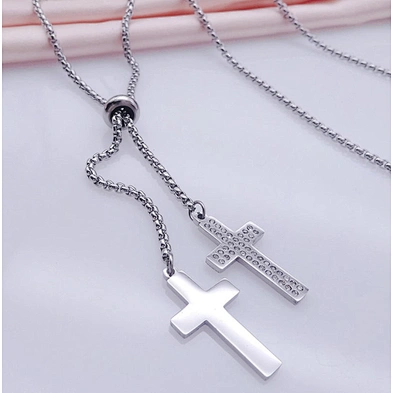Beads chain design special cross stainless steel jewelry set