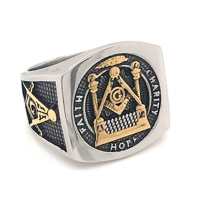 Custom Design Stainless Steel Free-Mason Width Fashion Index Ring