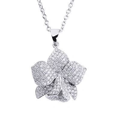 Mold free 200 cz silver enamel flower charm