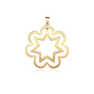 Gold sun shape design silver manly necklace pendant