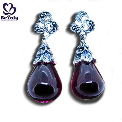 925 silver red druzy ladies earrings designs pictures