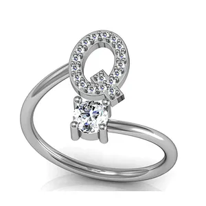 Four finger initial letter n jewelry ring custom logo