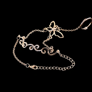 Butterfly flying blossom women silver equilibrium bracelet