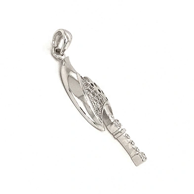 Trendy New Cz Stone Charm Custom Pendant, Micro Pave Setting Silver With Cz Jewelry, Sterling Silver Cz Axe Pendant Set