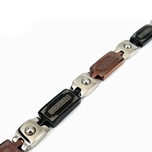 Ancient spirals black and brown magnetic bracelet made in japan