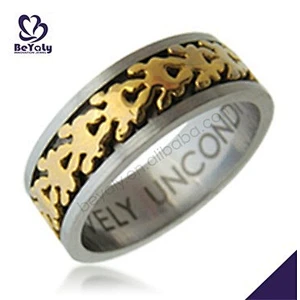 Gold decorative men finger modern jewellery sets stainless steel