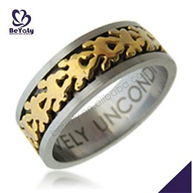 Gold decorative men finger modern jewellery sets stainless steel