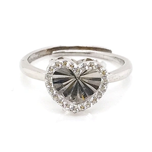 High quality cubic zircon heart design fashion 925 sterling love ring