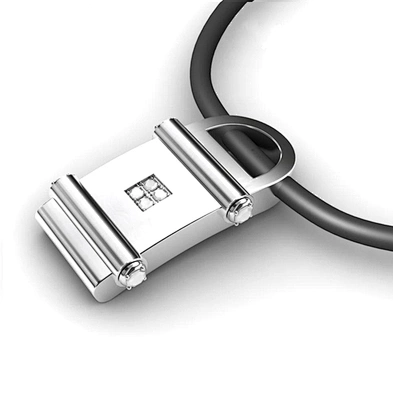 Mysterious white stone lock stainless photo jewelry locket