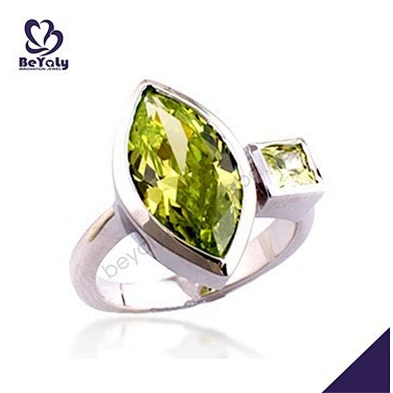 Delicate olive and square shape silver jewelry amber polish
