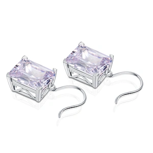 Single stone design square earring earing hook