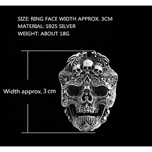 Ded Eye Punk Skull Ring For Man Stainless Snd Silver Also, Skull Head Silver Ring