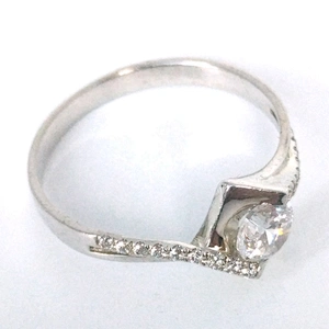 Simple design silver aaa cz moissanite ring