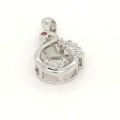 Wholesale Sterling Silver Cage Stone Jewelry Necklace, Dancing Bird Charm Crane Diamond Pendants Necklace